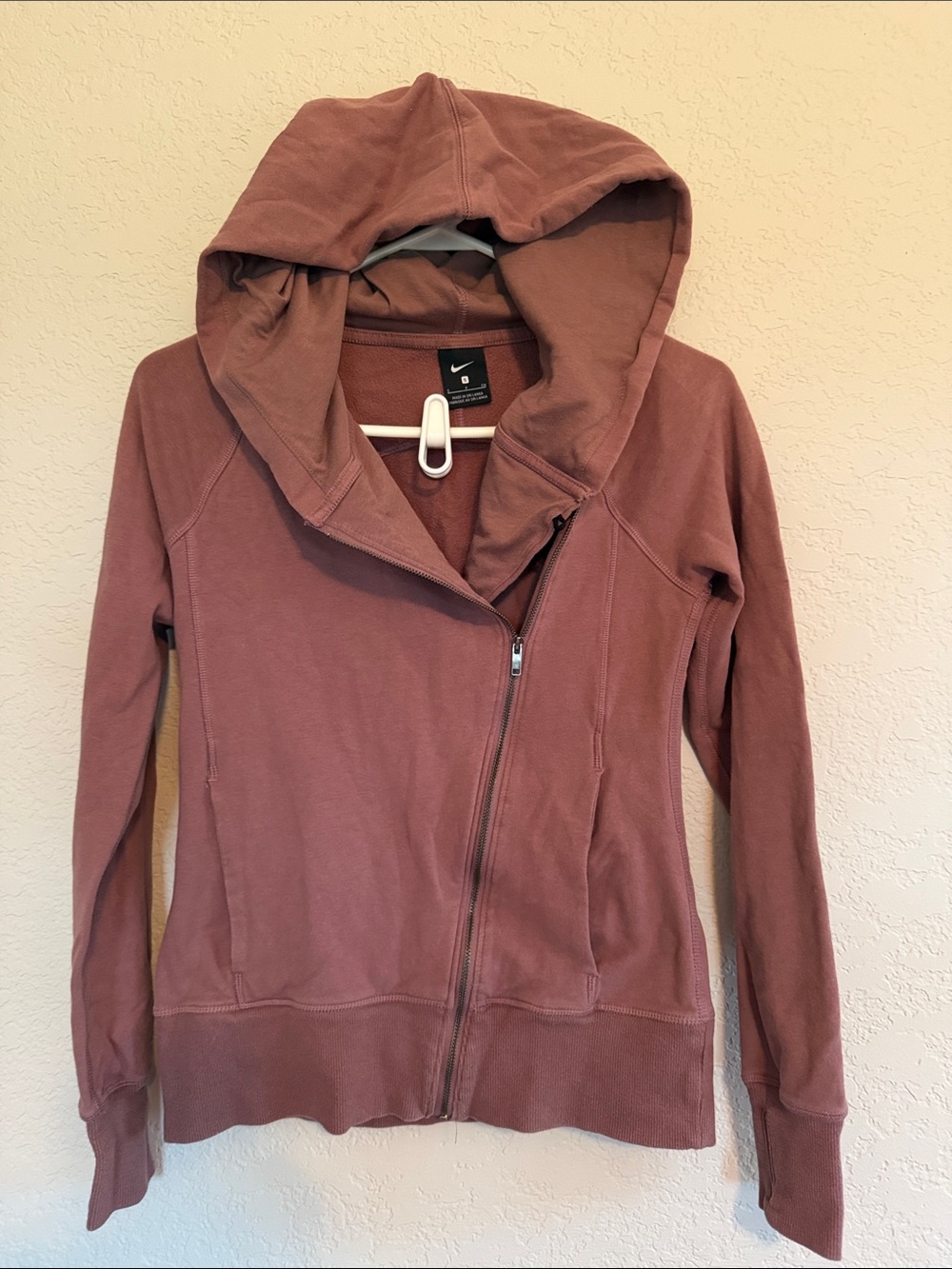 Nike Mauve-Asymmetric Zip Hoodie
